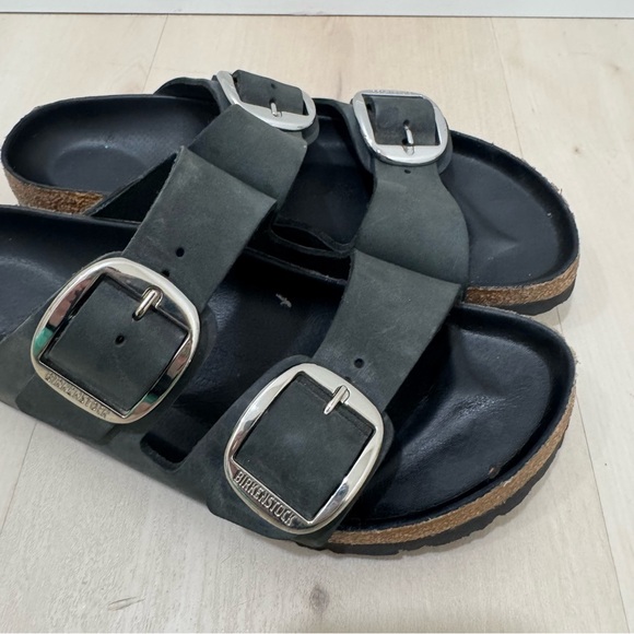 Birkenstock Arizona Big Buckle Slide Sandal Black Oiled Leather Women 40 US9-9.5 - Picture 5 of 11